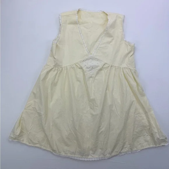 vintage inspired cotton mini dress in butter yellow Small - Picture 3 of 9